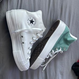 multi color chuck platform converse, never worn before